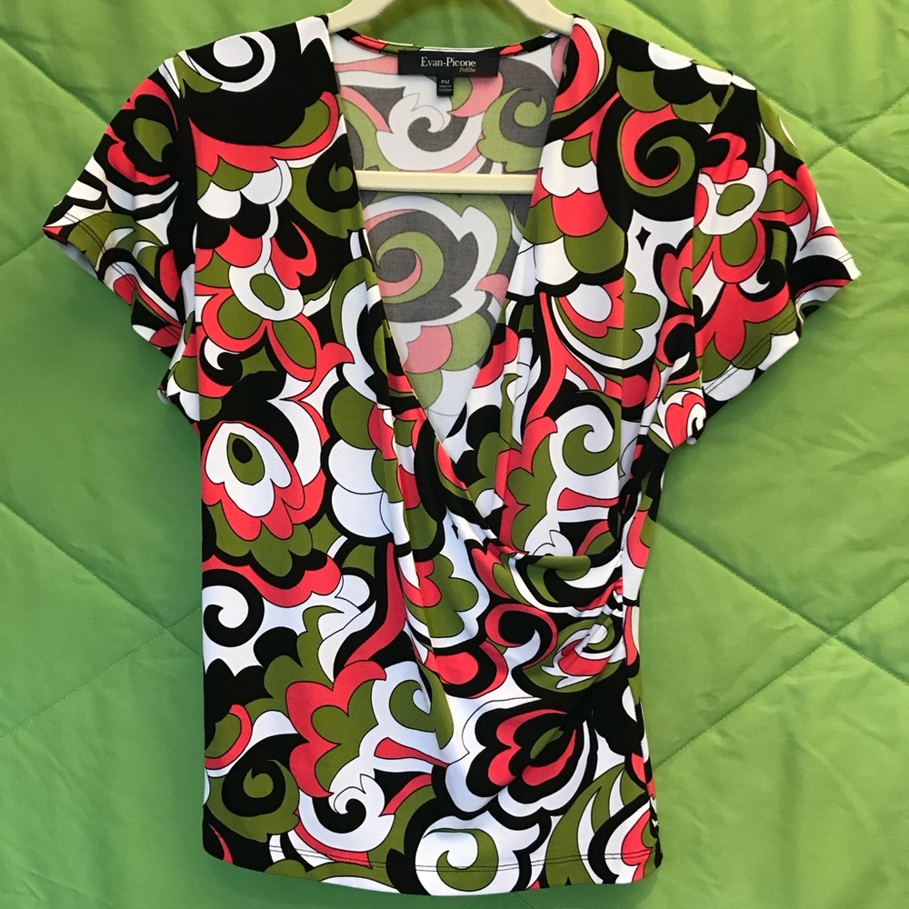 Evan Picone Women's Multicolor Patterned Top